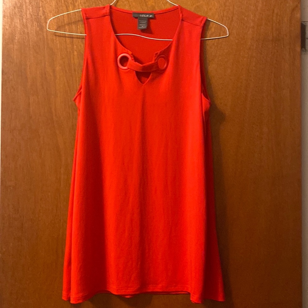 Lola B Medium Orange Sleeveless Blouse